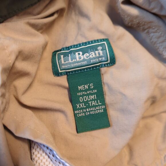 LL Bean Nylon Pants Mens XXL Tall Tan Convertible Outdoor Hiking Elastic - Picture 4 of 8